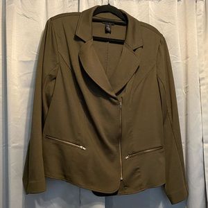Lane Bryant Stretch Moto Jacket - Forest Green